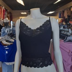 Cropped lace cami
